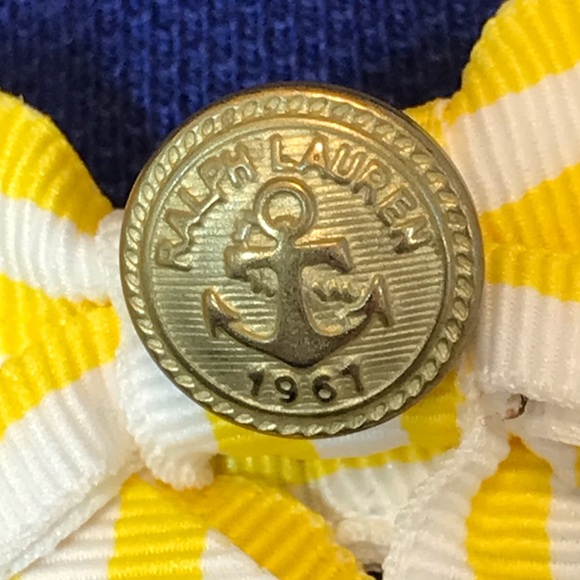 RALPH LAUREN POLO 2PC SET SIZE 6M ROYAL BLUE/YELLOW - Picture 9 of 13